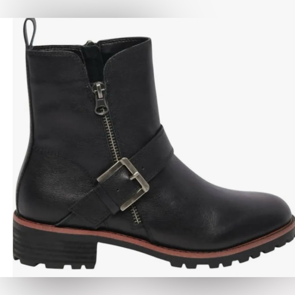 Blondo Kiana Waterproof Black Leather Ankle Boots-Sz 6